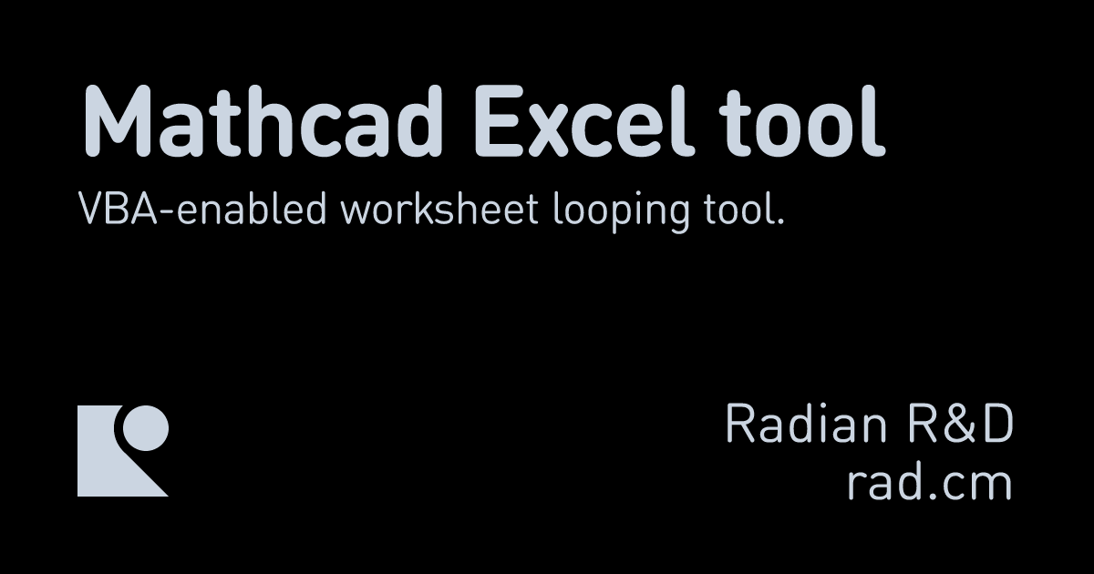 Mathcad Excel tool